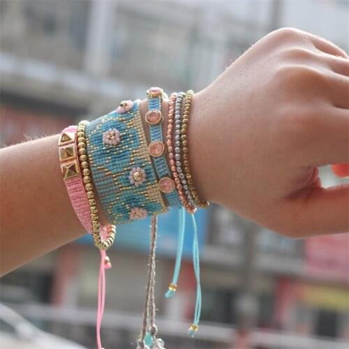 ZHONGVI New Flower Bracelet Couples Love Letter Pulsera Trendy Jewelry Friendship Gifts For The New Year Miyuki Charm Bracelets