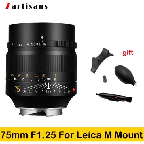 7artisans 75mm F1.25 Lens Portrait Ultra-Wide-Angle Prime Lens for Leica M-mount Camera M-M M240 M3 M5 M6 M7 M8 M9 M9P M10