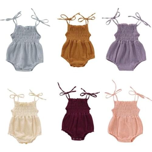 Baby Clothes Girl Newborn Clothes Summer Baby Triangle Romper Cute Baby Bodysuits Solid Jumpsuit Headband Cotton Infant Clothing