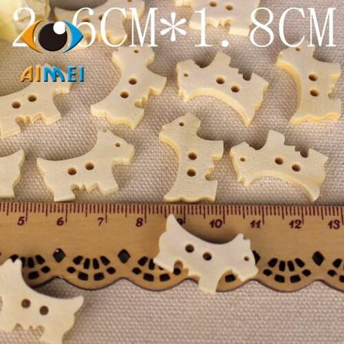 Wholesale/retailed 50pcs/lot Horse Wooden Natural Color buttons for children clothing DIY gift Decoration Card