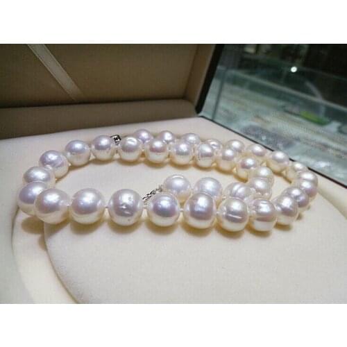 Natural freshwater pearl necklace 11-12MM near round pearl necklace 18" 36"