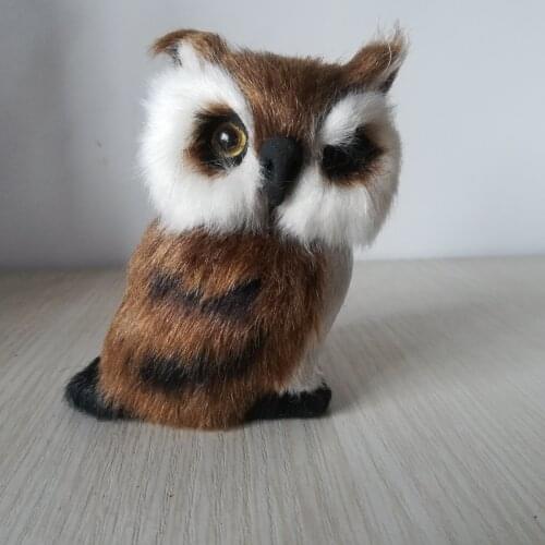 Lifelike toy owl about 9x8cm Handmade hard model,polyethylene&furs mini night owl toy,decoration Xmas gift w0420