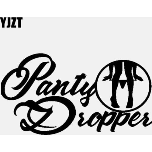 YJZT 14.9CM*8.1CM Panty Dropper Car Sticker Funny Vinyl Decal Black/Silver C3-1032