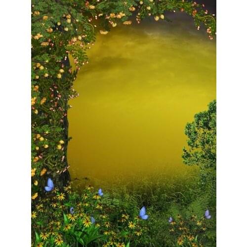 Green Forest Spring Photography Backdrop Wonderland Scenery Flowers Newborn Background Photo Booth Banner Decorations