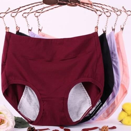 Women High Waist Warm Briefs Physiological Menstrual Cotton Breathable Period Leak Proof Panties Plus SizeXL-6XL