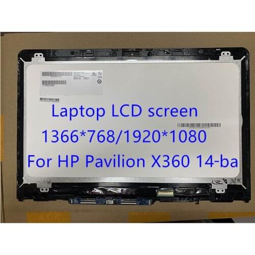 For HP Pavilion X360 14-ba laptop LCD screen B140HAN02.0 touch IPS display with frame 1366*768/1920*1080