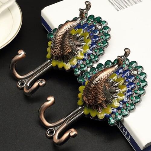 1pcs Peacock Curtain Hook Wall Hook Wall Hook Colorful Peacock Hook Curtain Accessories Multi-Purpose Hooks