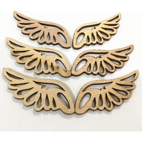 10pcs Wood DIY Crafts Wooden Cute Wing Shape Arts Painting Scrapbooking Embellishments Craft Handmade Home Decoratio
