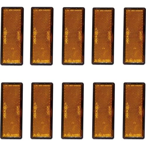 10pcs/set Amber Orange Sticker Reflectors Warning Mark Sign Reflective Tape Panel IP67 for Trailer Truck Motorbike