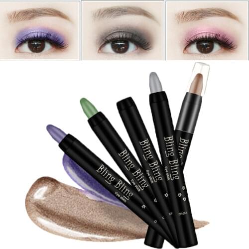 15 Color Pearlescent Eyeshadow Pencil Waterproof Glitter Matte Nude Eye Shadow Makeup Pigment Cosmetics White Eyeliner Pen