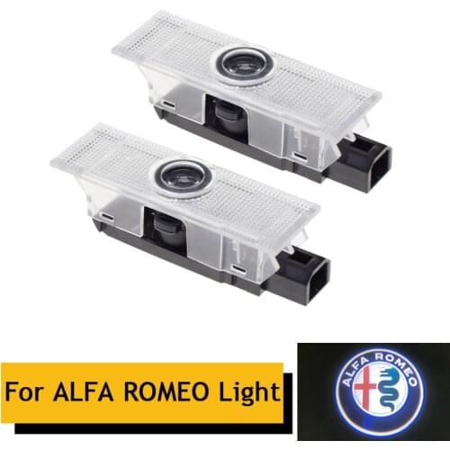 2 pièces pour Alfa Romeo 159 Giulia Giulietta Mito Stelvio Brera Spider 3D LED, lumière de porte, projecteur Laser, fantôme