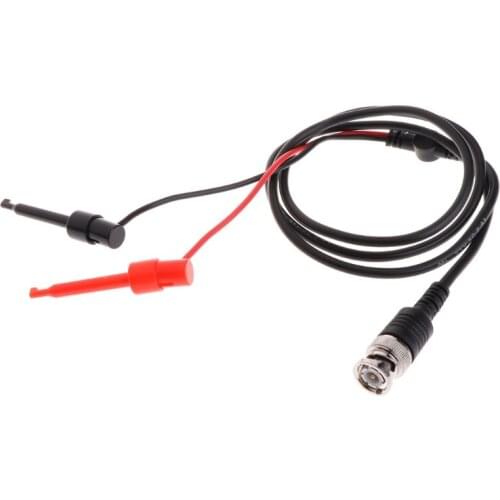 2Pcs BNC Male Plug Q9 to Dual Test Hook Clip Test Leads Probe Coaxial Cable Wire Line for Oscilloscope Measure Instrument Parts