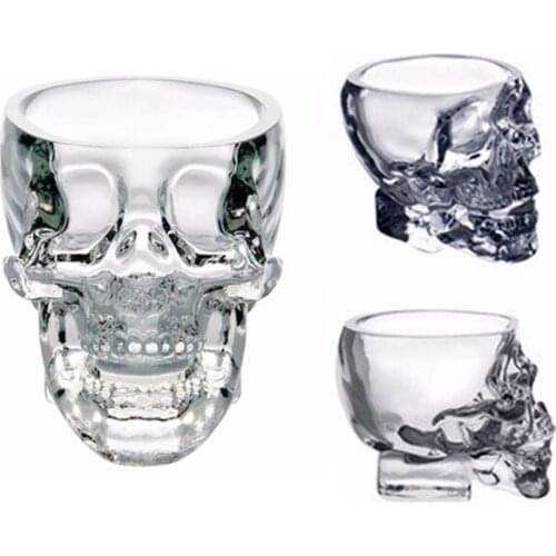 2PCS Creative 80/150/300ML Crystal Skull Head Shot Glass Cup For Whiskey Wine Vodka Transparent Home Drinking Ware Man Gift Cup