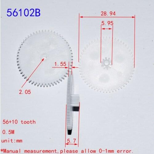 30pcs double plastic gear for 2mm axle loose fit/0.5M/motor gear rc car robot ship aircraft/DIY toys parts/technology model baby
