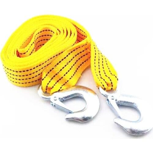 4M Heavy Duty 3 Ton Car Tow Cable Towing Pull Rope Strap Hooks Van Road Recovery