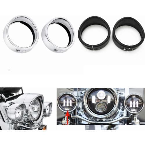 Motorcycle accessories 7" Headlight Trim Ring+ 4.5" LED Auxiliary Light Trim Ring For Harley Tri Glide Ultra FLHTCUTG