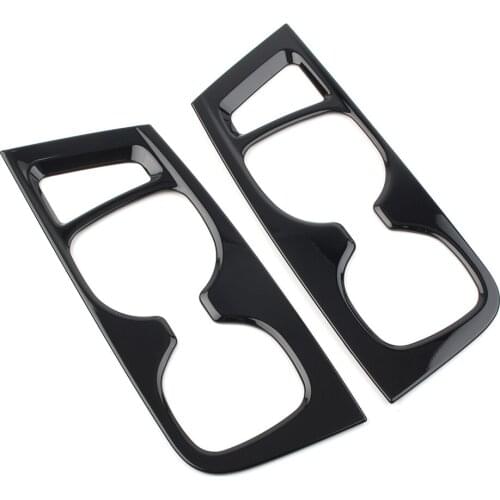 Auto ABS Rear Armrest Water Cup Holder Frame Cover For Honda Odyssey 2018 2019 2020 US Version ONLY Glossy Black