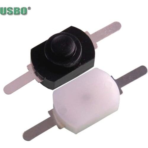 White Black 100pcs 1208YD copper 1A 30V DC 250V AC ON OFF mini Tail torch flashlight Selflock push button switch