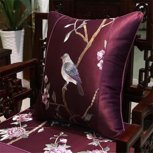 Free Shipping Classical Lark Bird Throw Pillow Inner 60x60cm Embroidery Stain Cushion Home Chair Soft Mat Decora Waist Bloster
