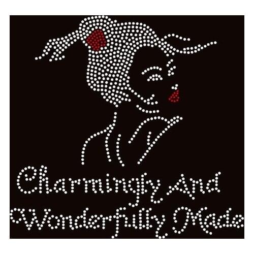 Free Shipping Charmingly And Wonderfully Made Lady Girl Rhinestone Transfer