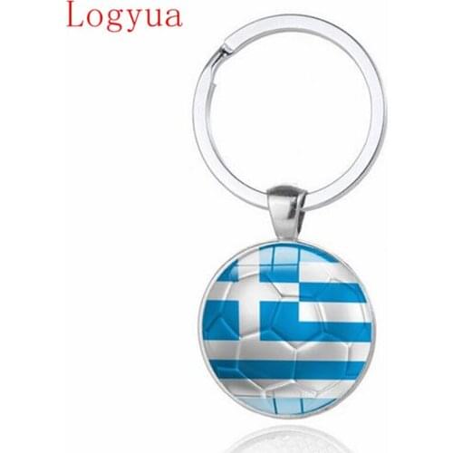 1pcs New 2018 Football Car Keychain Keyring For Greece Romania Russia Spain Portugal Italy Argentina France Flag