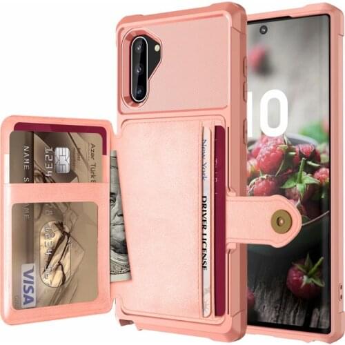 UYFRATE Luxury PU Leather Buckle Card Slots Wallet Case Funda For Samsung Galaxy Note 10 Note10 Plus S10e S10 Plus S9Plus Note9