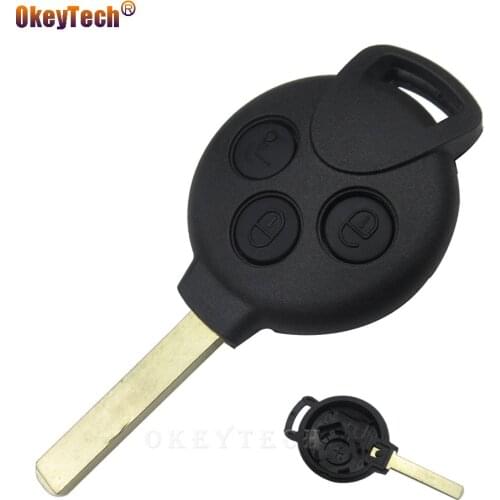 OkeyTech Replacement Auto Car Remote Key Shell Replace for Mercedes for Benz Smart City Coupe Roadster Key 3 Button Case Cover