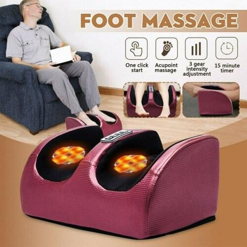220V Electric Antistress 3D Shiatsu Kneading Air Pressure Foot Massager Infrared Foot Care Machine Heating & Therapy EU/US plug