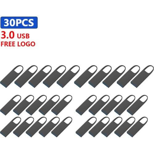 30pcs/lot free Custom logo USB Flash Drive 8GB 16GB 32GB 64GB 128GB Waterproof Pen drive USB 3.0 Stable High speed Flash Memory