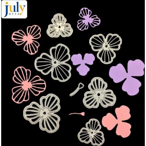 Julyarts Flower Metal Cutting Dies Silver Craft Dies Sets Handmaking Special Gift Stamp And Die For Scrapbooking Embossing