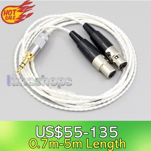 LN006646 3.5mm XLR 4.4mm 2.5mm Hi-Res Silver Plated 7N OCC Earphone Cable For Audeze LCD-3 LCD-2 LCD-X LCD-XC 4z MX4 GX