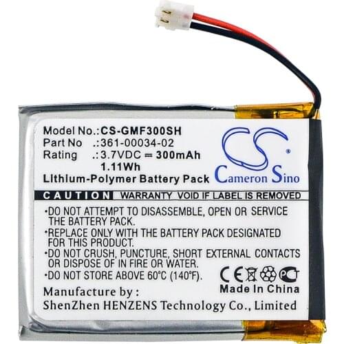 Cameron Sino 300mAh Battery 361-00034-02 for Garmin Fenix 3, Fenix 3 HR, CS-GMF300SH