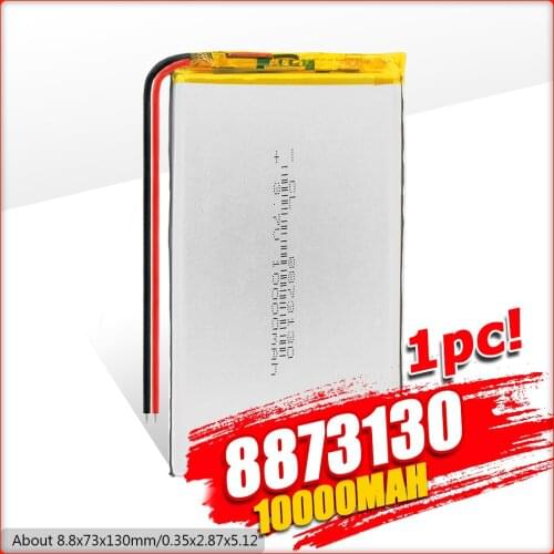 1/2/4Pcs rechargeable lipo battery cell 3.7 V 8873130 10000 mah tablet lithium polymer battery For Tablet DVD GPS Electric Toys