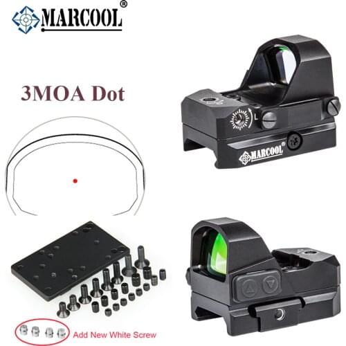 Marcool Mini Red Dot Sight 3 MOA Collimator .308 Rifle Reflex Sight Scope For Hunting Shotting Gun Free With Glock Base Mount