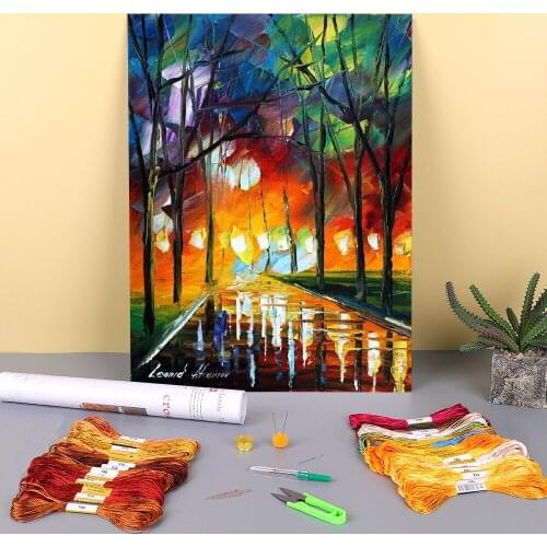 Oil Style Miracle Printed Canvas 11CT Cross Stitch Full Kit Embroidery DMC Threads Hobby Handiwork Handicraft Design
