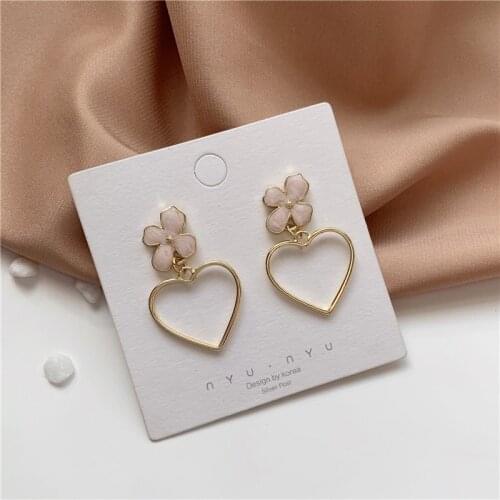 Sweet Flowers Hearts Bohemian Fashion Earrings Fairy Love Korean Earrings