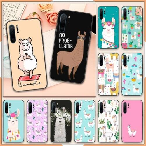Cute Llama Alpaca Animals Cartoon Phone Case For Huawei P20 P30 P40 lite Pro P Smart 2019 Mate 10 20 Lite Pro Nova 5t