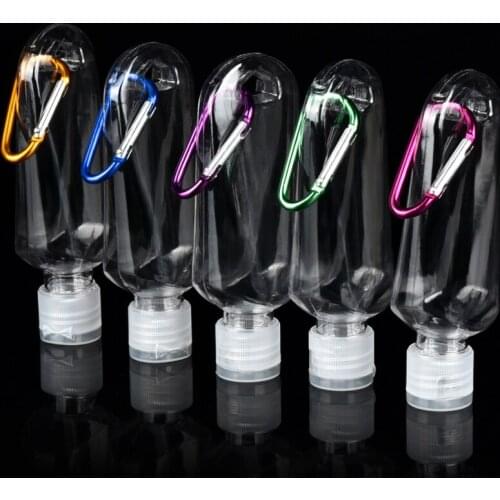 6Pcs 50ml Refillable Empty Bottles with Keychain Nozzles Funnel Brush Labels Set MOLF
