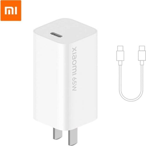 Xiaomi GaN 65W USB C Wall Charger 50% Faster PD Power Delivery With 1m Type-c-c Cable For Mi 10 Pro Mi Macbook MateBook