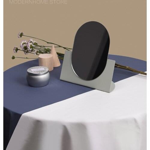 Nordic Design Modern Fashion Popular Nice Tabletop Size Beautiful Soft Color Pink Green Blue Loft Metal Decoration Mirror 1PC