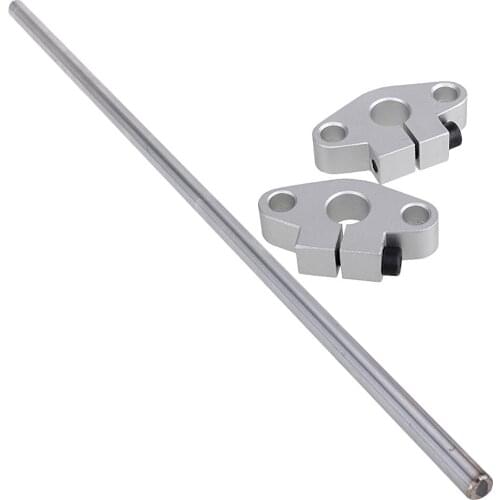 OD10mm 400mm Length Silver Vertical Linear Shaft Optical Axis & CNC Linear Rail Support Set of 3