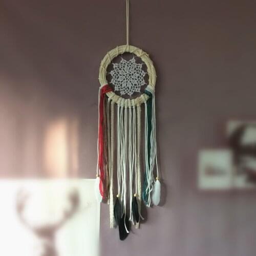 Rattan Weaving Handmade Dreamcatcher wall hanging Home decoration free shipping home decor with feather