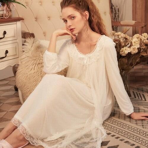 Roseheart Winter Women Homewear Female Cotton Pink Sexy Sleepwear Nightdress Lace Nightwear Nightgown Sleepwear Luxury Gown