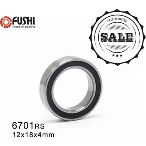 6701RS Bearing ABEC-3 ( 10 PCS ) 12x18x4 mm Thin Section 6701-2RS Ball Bearings 61701RS 6701 2RS
