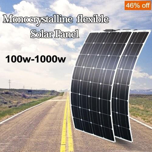 100w Solar panel 200W to 1000w Semi Flexible Solar Panel Mono Cell For RV Boat Yacht Car Caravan Charger