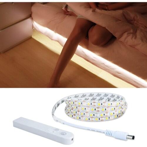 1m 2m 3m LED Under Cabinet Lamp with PIR Motion Sensor AAA Battery Operated 2835 Tape Light Stairs Kitchen Under Bed Night Lamp
