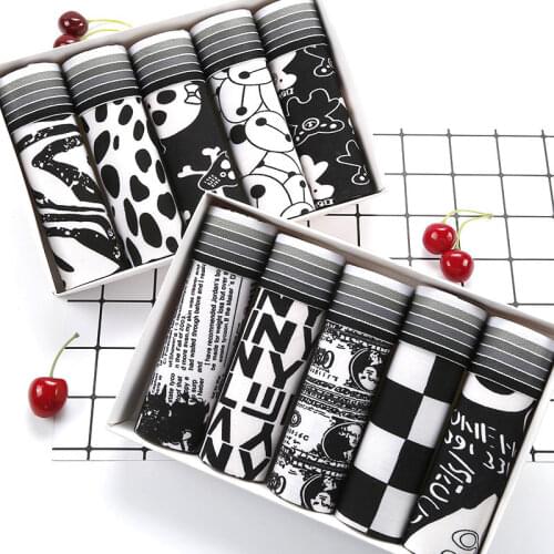 3/4/5pcs Men Boxershort Underwear Male Sexy Fashion Cartoon Mens Underpants Boxers Breathable Comfortable Mens Panties Shorts