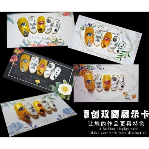 Nail Ornaments Display Card Decoration Tool Template Mini Display Paper Students Practice Color Card