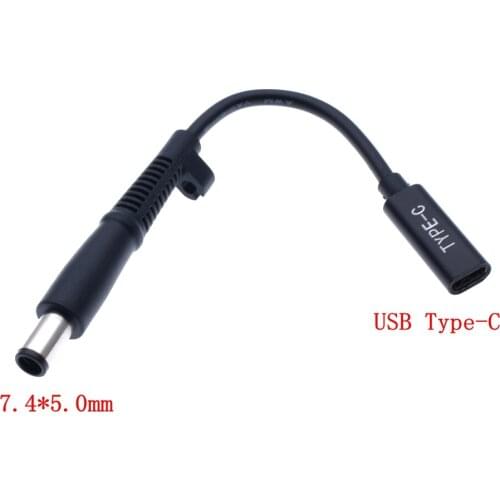 USB Type C PD Power Adapter Converter DC Plug Connector Cable Cord 7.4x5.0 mm with Pin Jack for Hp Laptop Charger