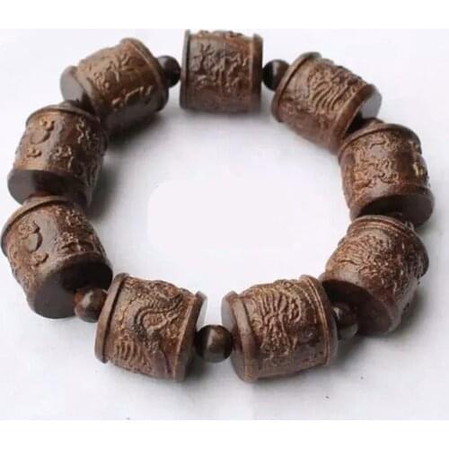 High Quality Drum Shape Bracelet Carved Chinese Dragon Bracelet Bangles Gift for Men Women Fashion Jewelry